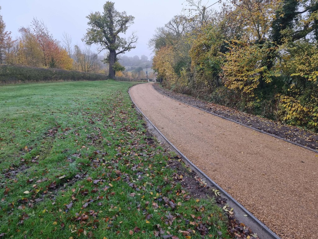 This is a large driveway which has just had a tar and chip driveway installed on by Tenterden Driveways